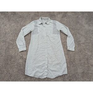 Cabi‎ Dress Womens Medium Blue Striped Long Sleeve Shirt Dress Collared